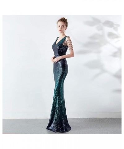 New Gradient Crystal Diamond Chain Sexy Slim Party Gown Christmas Host Party Club Evening Dress 6 $60.35 Dresses