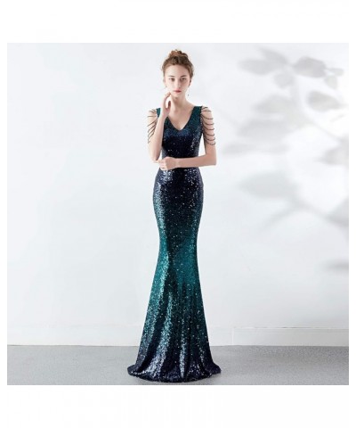 New Gradient Crystal Diamond Chain Sexy Slim Party Gown Christmas Host Party Club Evening Dress 6 $60.35 Dresses