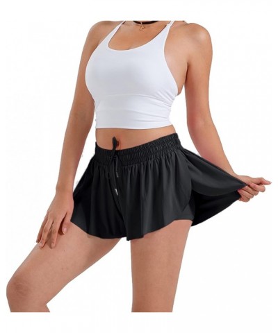 2 in 1 Athletic Shorts for Women Casual Workout Gym Yoga Running Bike Volleyball Spandex Summer Clothes Black $9.24 Activewear