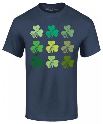 shop4ever® Shamrock Green Clovers St. Patrick's Day T-Shirt Navy $10.39 Tops