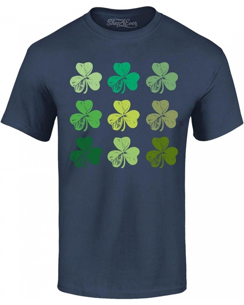 shop4ever® Shamrock Green Clovers St. Patrick's Day T-Shirt Navy $10.39 Tops