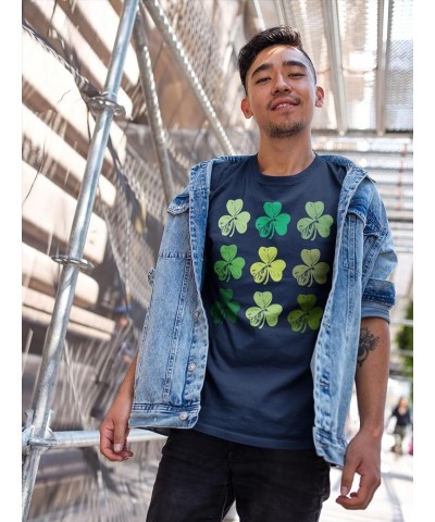 shop4ever® Shamrock Green Clovers St. Patrick's Day T-Shirt Navy $10.39 Tops