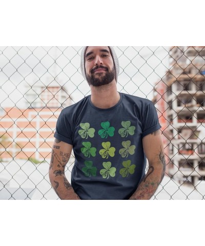 shop4ever® Shamrock Green Clovers St. Patrick's Day T-Shirt Navy $10.39 Tops