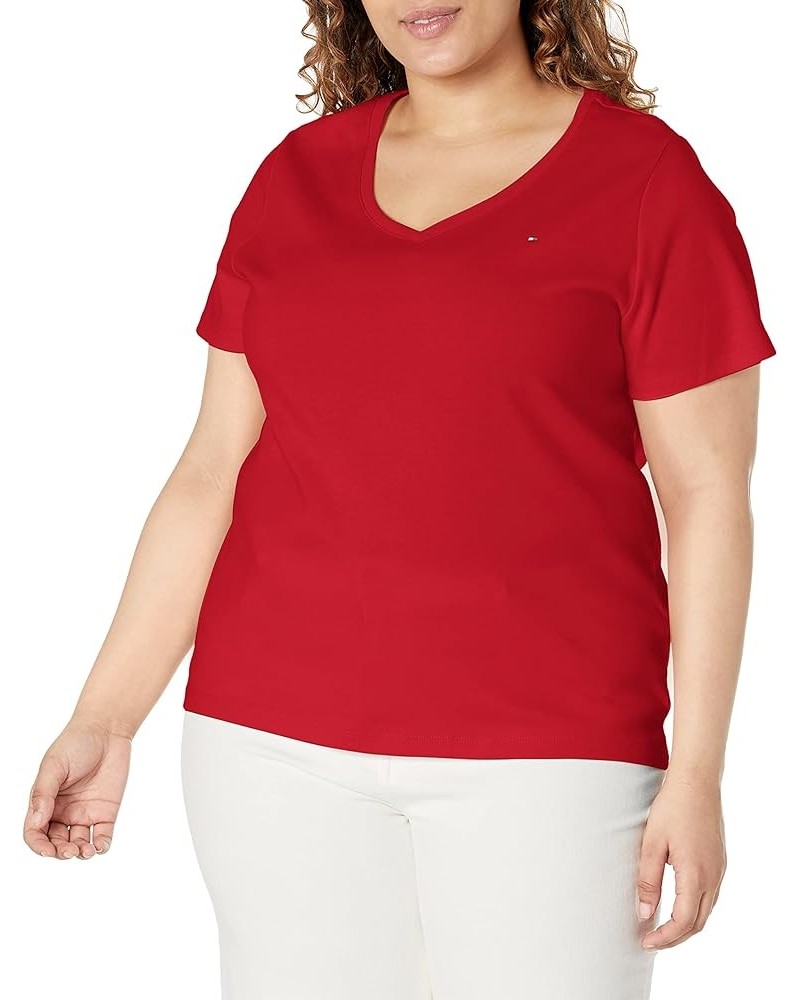 Women's Short Sleeve V-Neck T-Shirt (Standard and Plus Size) Scarlet $13.29 T-Shirts