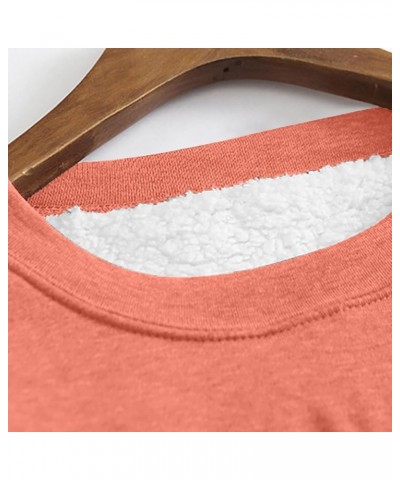 Women's Sherpa Lined Pullover Fleece Crewneck Sweatshirts Cute Winter Warm Fuzzy Sweaters Casual Loungewear F07-orange $10.09...