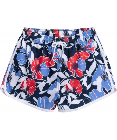 Women's Swim Shorts Quick Dry Board Short Drawstring Swimwear Beach Shorts Summer Casual Bottom with Pockets Flower Blue $9.8...