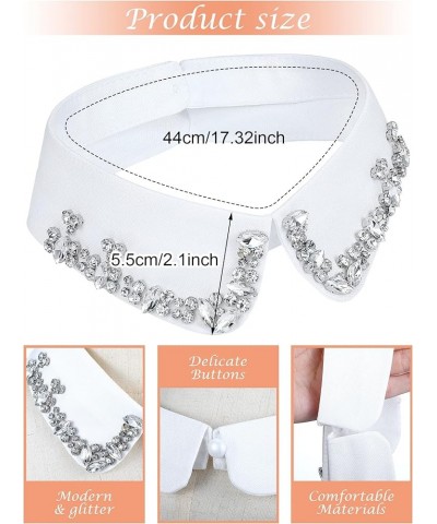 4 Pcs Rhinestone Fake Collar Dickey Collar for Women Embellished Detachable Collar Half Shirt Blouse False Collar Glitter Sty...