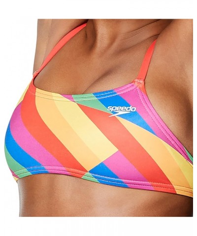 Women's Swimsuit Top Bikini Endurance Strappy Back Demi Pride Sliced Squares $19.43 Swimsuits