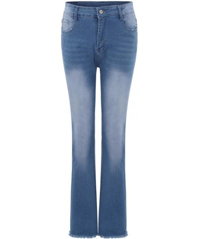 Bell Bottom Jeans for Women Mid-Rise Straight Leg Jeans Lightweight Flare Jeans Washed High Stretch Boyfriend Jeans Blue $15....