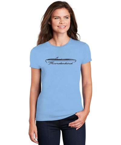 1964 1965 1966 Ford Thunderbird Convertible Classic Outline Design Ladies Cotton Tshirt Light Blue $10.25 T-Shirts