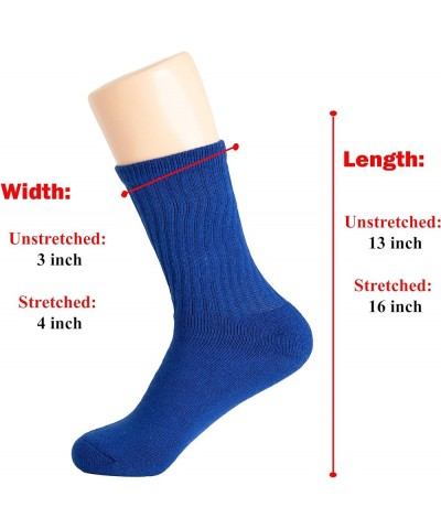 Solid Cotton Cushion Crew Socks for Women and Men Parliament Blue, 6 Pairs $8.27 Activewear