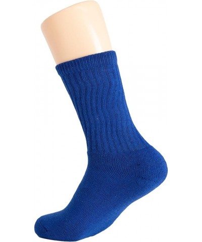 Solid Cotton Cushion Crew Socks for Women and Men Parliament Blue, 6 Pairs $8.27 Activewear