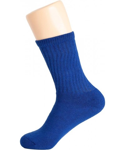 Solid Cotton Cushion Crew Socks for Women and Men Parliament Blue, 6 Pairs $8.27 Activewear