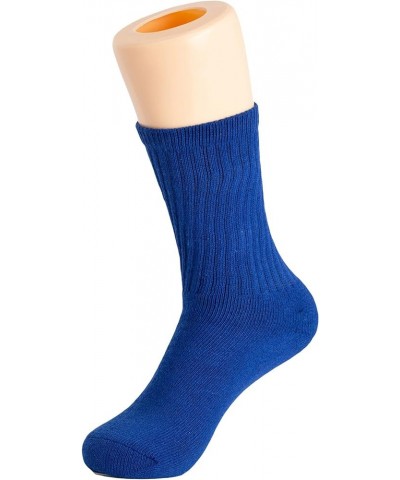 Solid Cotton Cushion Crew Socks for Women and Men Parliament Blue, 6 Pairs $8.27 Activewear