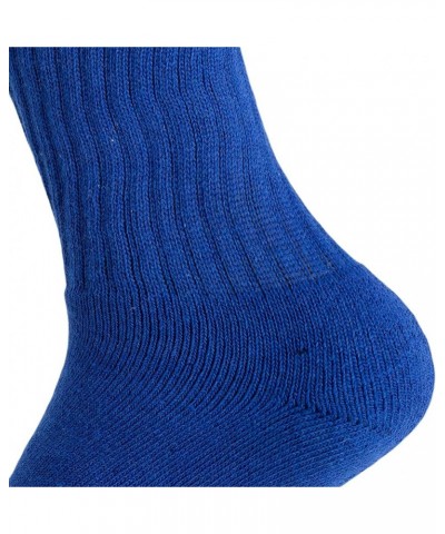 Solid Cotton Cushion Crew Socks for Women and Men Parliament Blue, 6 Pairs $8.27 Activewear