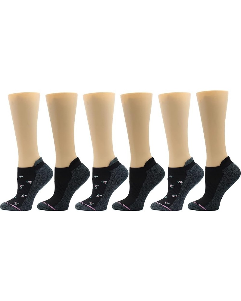 womens 2pk Compression Low Cut Socks Z 6-pack Black/Floral $16.79 Activewear