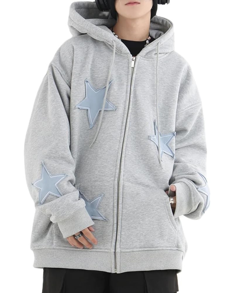 ​Women Y2k Zip Up Hoodies Star Graphic Long Sleeve Jackets Hip Hop Harajuku Oversized Hooded Sweatshirt F-grey $16.23 Hoodies...