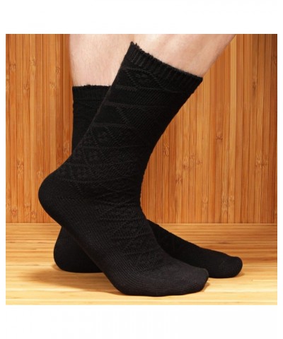 Soft Warm Crew Boot Slouch Socks for Women, Ladies and Girls, Vintage Cabin Tube Socks Pattern Design Black $11.19 Activewear