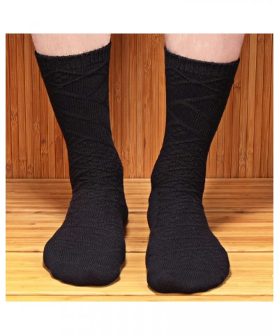 Soft Warm Crew Boot Slouch Socks for Women, Ladies and Girls, Vintage Cabin Tube Socks Pattern Design Black $11.19 Activewear