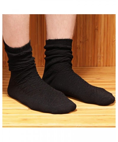 Soft Warm Crew Boot Slouch Socks for Women, Ladies and Girls, Vintage Cabin Tube Socks Pattern Design Black $11.19 Activewear