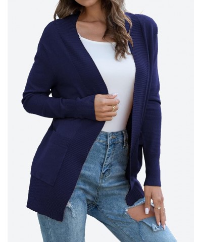 Women's Cardigans with Pockets Casual Lightweight Open Front Cardigan Sweaters for Women (S-2XL) Navy Blue $17.48 Sweaters