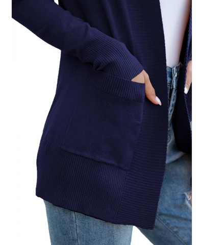 Women's Cardigans with Pockets Casual Lightweight Open Front Cardigan Sweaters for Women (S-2XL) Navy Blue $17.48 Sweaters