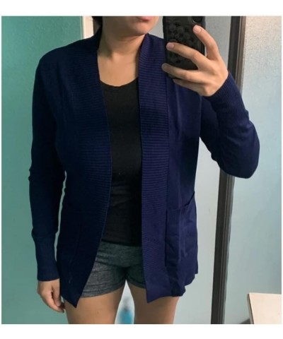 Women's Cardigans with Pockets Casual Lightweight Open Front Cardigan Sweaters for Women (S-2XL) Navy Blue $17.48 Sweaters