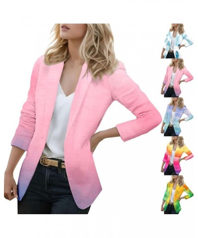 Blazer Jackets for Women Fashion Women's 3/4 Ruched Sleeve Lightweight Work Office Blazer Jacket Plus Size Coats Z07yellow $1...