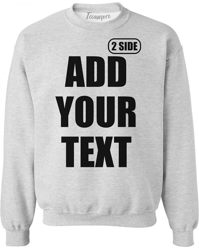 Custom Sweatshirt for Men Women Add Your Text Front Back Side Print Personalized Crewneck Sweatshirt Ash Grey $18.10 Hoodies ...