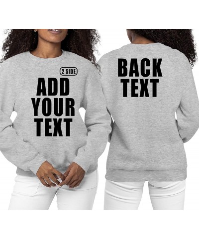 Custom Sweatshirt for Men Women Add Your Text Front Back Side Print Personalized Crewneck Sweatshirt Ash Grey $18.10 Hoodies ...