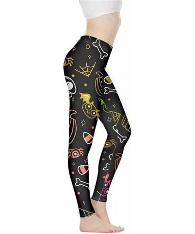 Yoga Pants for Womens Stretch Leggings Sports Tummy Control Workout Leggings XS-3XL Halloween Bat $15.11 Activewear