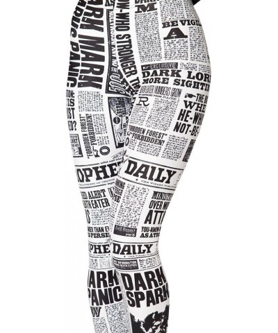 Women's High Waist Pure Color Digital Printted Ankle Elastic Tights Legging Daily Newspaper $7.84 Leggings