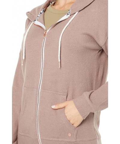 Women's Regular Lil Zip Up Hooded Fleece Sweatshirt Raisin $26.99 Hoodies & Sweatshirts