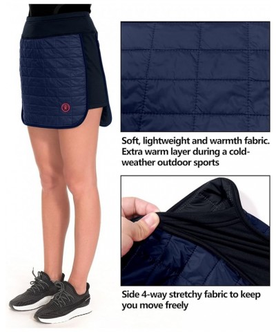 Women's Lightweight Puffer Sport Skorts Warm Quilted Skirt Outdoors Hiking Running A Navy Blue $21.41 Skorts