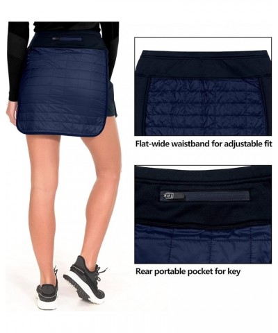 Women's Lightweight Puffer Sport Skorts Warm Quilted Skirt Outdoors Hiking Running A Navy Blue $21.41 Skorts