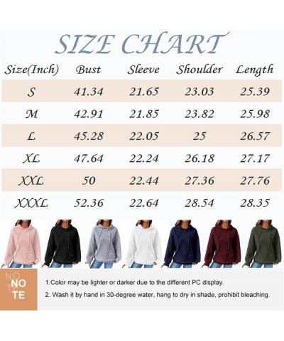 Fall Sweatshirts for Women Casual Long Sleeve Lightweight Cable Knit Oversized Hoodie Drawstring Pullover Tops C-pink $9.46 H...