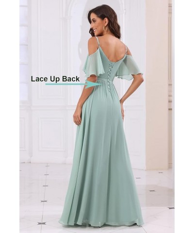 Off The Shoulder Chiffon Bridesmaid Dress with Split A Line Pleats Bridesmaid Dress Long for Women RS047 Taupe $32.47 Dresses