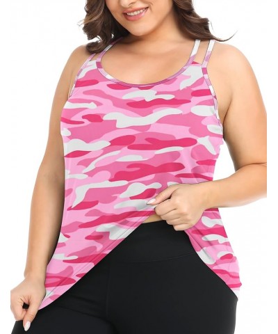 Women's Plus Size Workout Tank Tops Racerback Loose Fit Sport Athletic Tops Yoga Running Summer Shirts Dd_pink Camo $12.99 Ac...