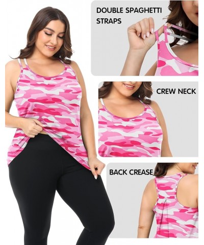 Women's Plus Size Workout Tank Tops Racerback Loose Fit Sport Athletic Tops Yoga Running Summer Shirts Dd_pink Camo $12.99 Ac...