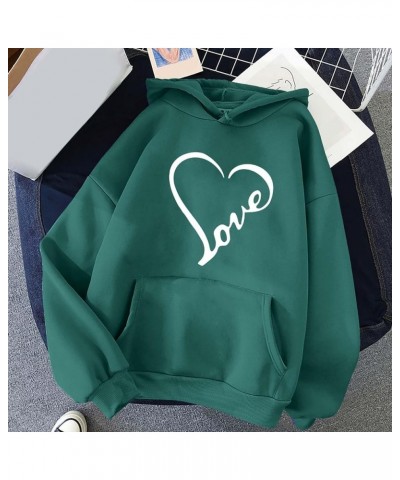 Women Oversized Hoodies 2023 Cute Heart Print Graphic Sweatshirts Kangaroo Pocket Long Sleeve Casual Fall Clothes 2 Green $8....