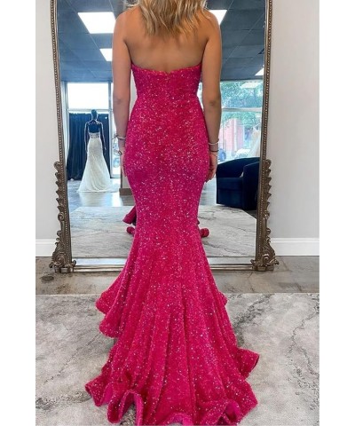 Mermaid Sequin Prom Dresses for Women Sexy Tight V Neck Evening Dress Sparkly Formal Party Gowns Rose Gold $34.79 Dresses