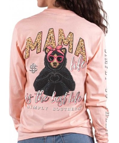 Women's Mama Life is The Best Life Long Sleeve Shirt Reef $16.98 T-Shirts