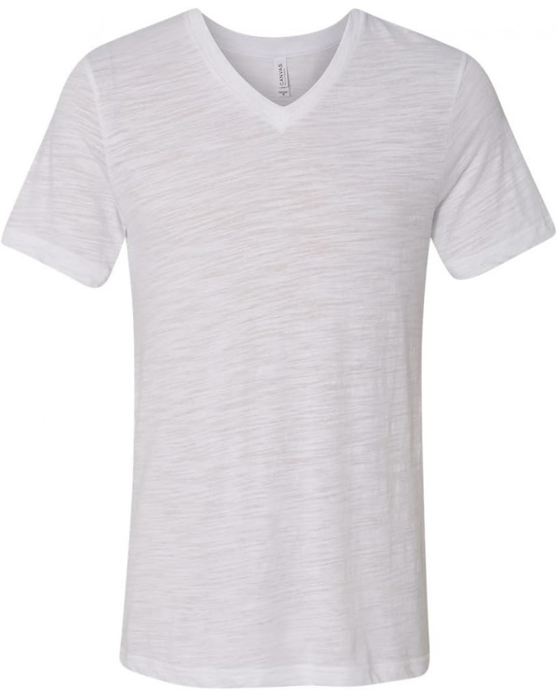 Men's Comfortable V-Neck Soft Fitted Jersey T-Shirt White Slub $7.82 T-Shirts