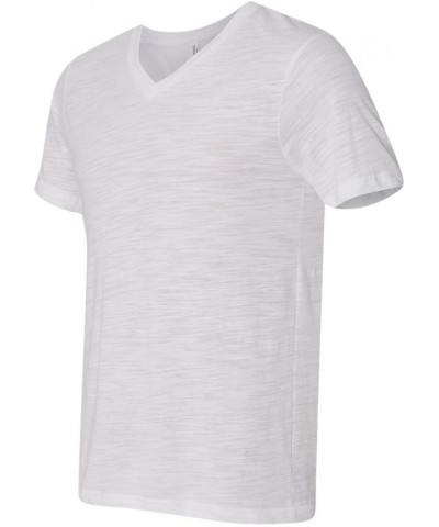 Men's Comfortable V-Neck Soft Fitted Jersey T-Shirt White Slub $7.82 T-Shirts