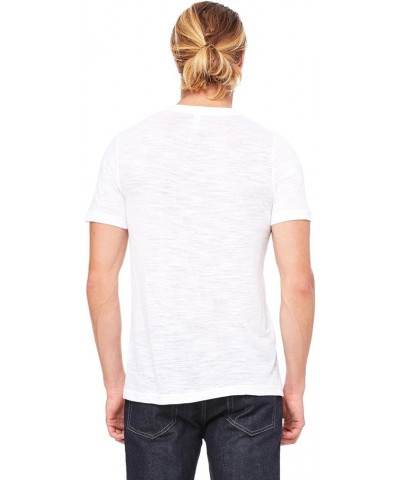 Men's Comfortable V-Neck Soft Fitted Jersey T-Shirt White Slub $7.82 T-Shirts