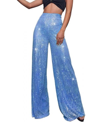 Women High Waisted Sequin Pants Wide Leg Bell Bottom Flared Trousers Fashion Casual Party Club Outfits Bu2 $13.76 Others