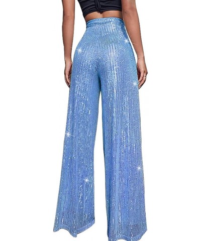 Women High Waisted Sequin Pants Wide Leg Bell Bottom Flared Trousers Fashion Casual Party Club Outfits Bu2 $13.76 Others