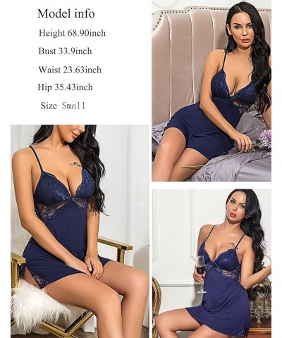 Women Lingerie Lace Chemise Sleepwear Babydoll Teddy Lingerie Blue $8.73 Lingerie