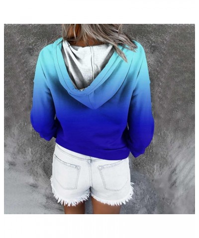 Womens Hoodie Plus Size Button Blouse Long Sleeve Pullover Shirts Hooded Sweatshirts fall clothes Casual Pockets Tops Blue $7...