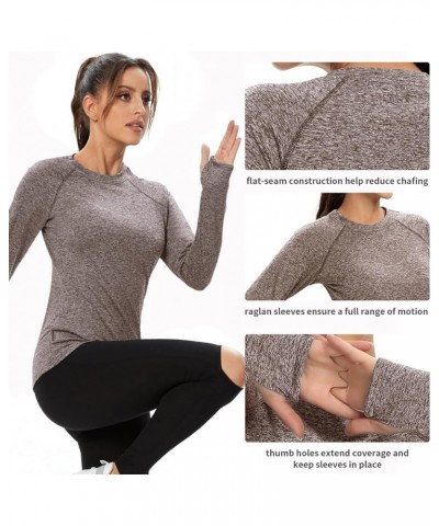 Women's Thermal Fleece Running Shirts Compression Shirts Quick Dry Workout Pullover Tops with Thumb Holes Fleece Crew Neck-co...